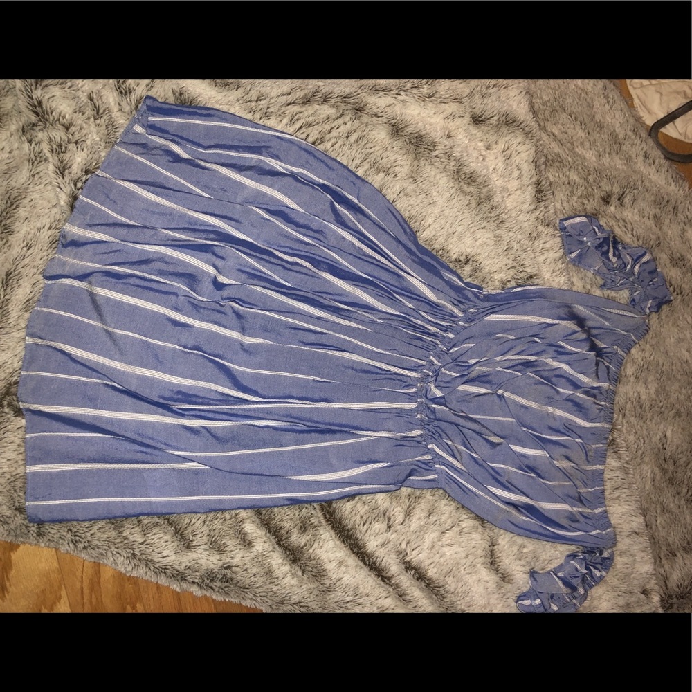 American Eagle Striped off Shoulder Dress